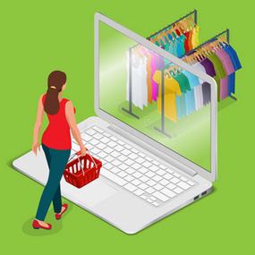 移动杂货店购物电子商务网上商店平面3d网络照片
